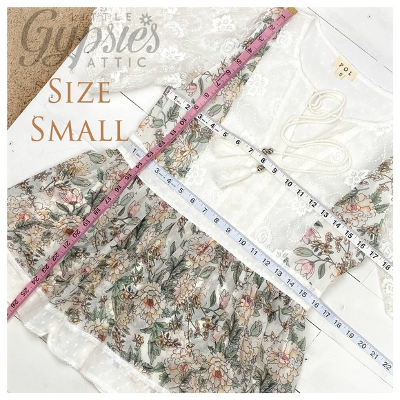 POL Cottagecore Peplum Tunic Top - Picture 9 of 10